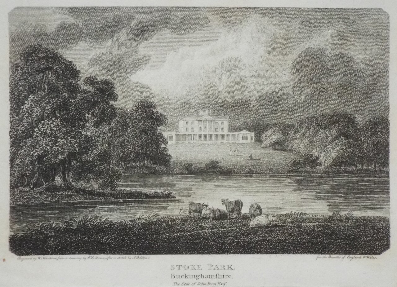 Print - Stoke Park, Buckinghamshire, The Seat of John Penn Esqr. - Hawkins